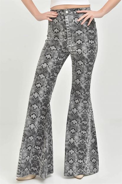 Gray Yilan Patterned Spanish Cases Jean Pants