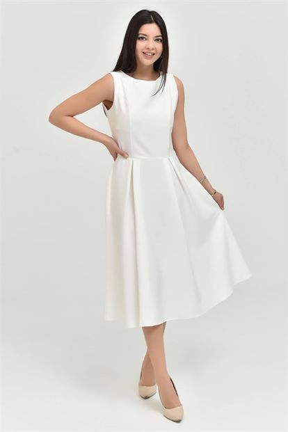 White Midi Length Dress