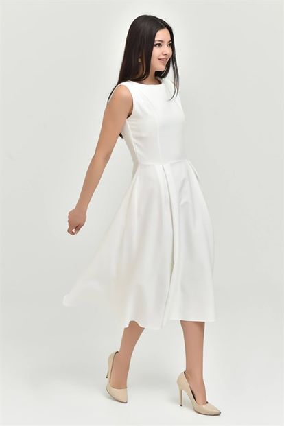 White Midi Length Dress