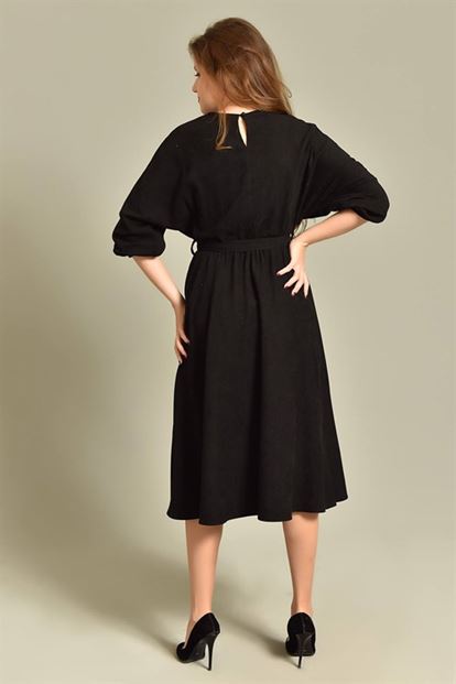Black velvet midi boy dress