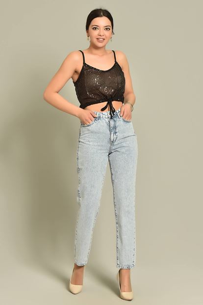 Blue ice draft jean pants