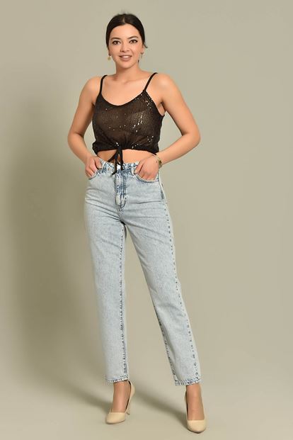 Blue ice draft jean pants