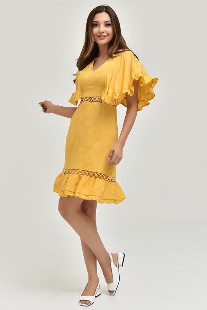 Mustard Handles Handle Satin Dress