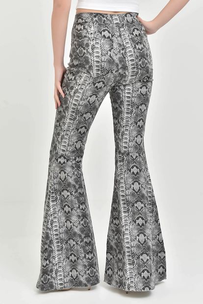 Gray Yilan Patterned Spanish Cases Jean Pants