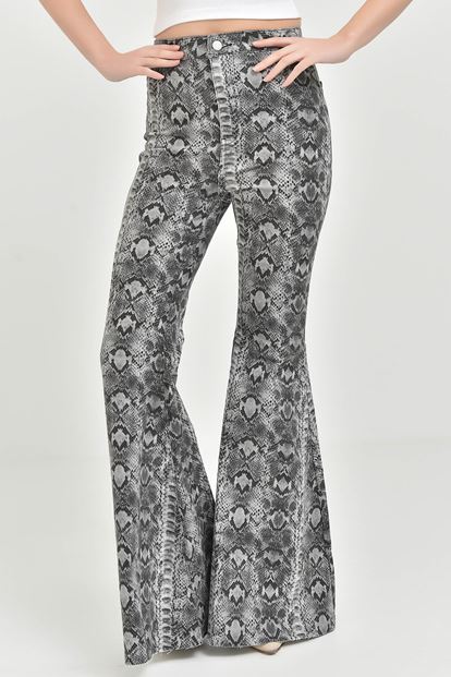 Gray Yilan Patterned Spanish Cases Jean Pants