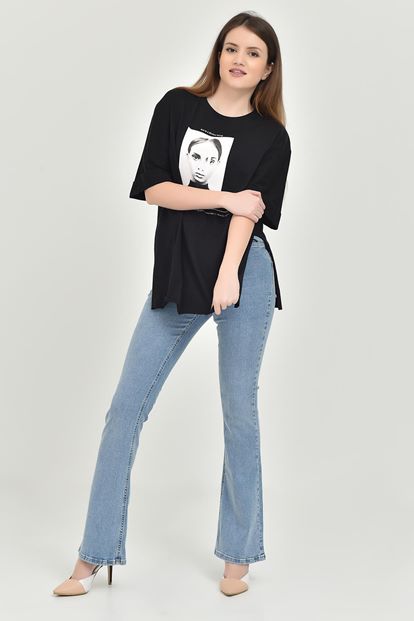Siyah Baskılı Tişört