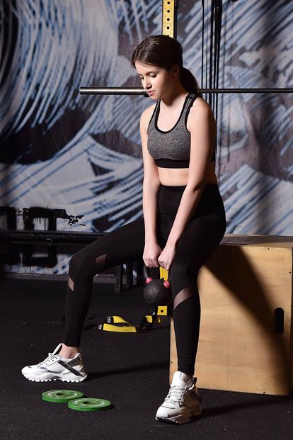Black tulle detailed sports tights