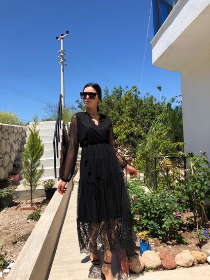 Siyah Dantel Elbise