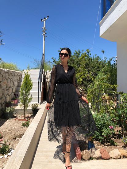 Siyah Dantel Elbise