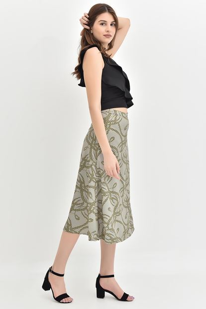 Genuine Midi Skirt Length Satin