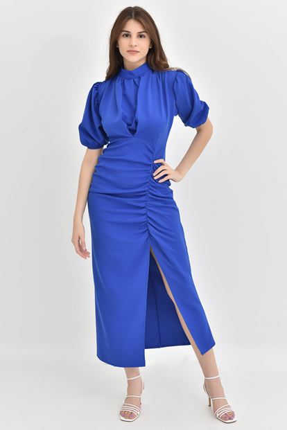 Saxoon Balloon Sleeve Dressed Dress