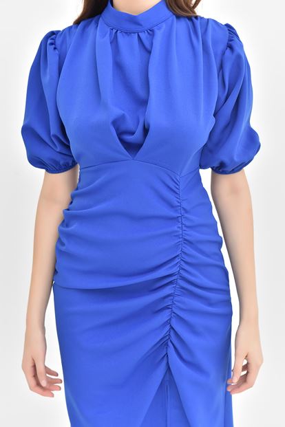 Saxoon Balloon Sleeve Dressed Dress