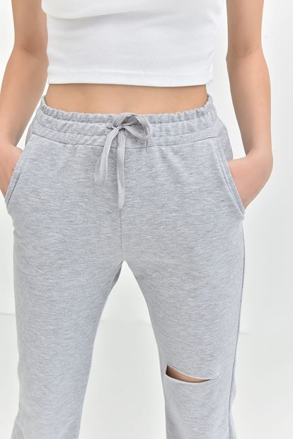 Detailed Torn Gray tracksuit Six