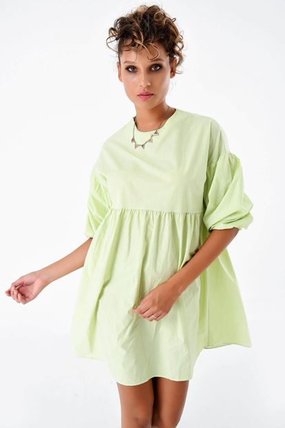 Yeşil Bolon Kol Elbise