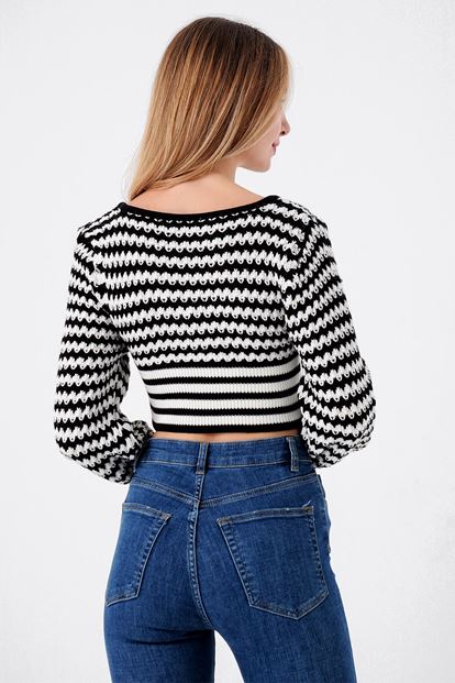 Black and White Knitwear Sweater