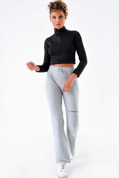 Black zipper sweat