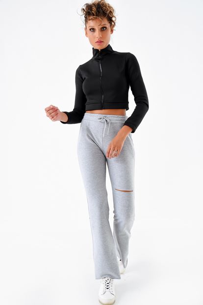 Black zipper sweat