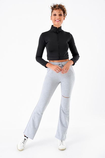 Black zipper sweat