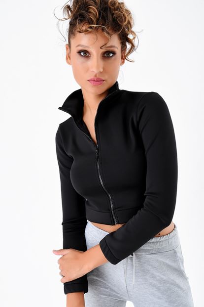 Black zipper sweat