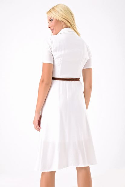 Arched White Dress Shirt