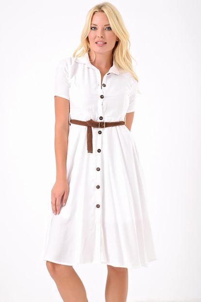 Arched White Dress Shirt