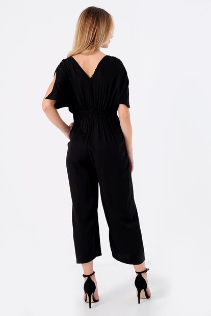 Siyah Kollari Yirtmaçli Tulum