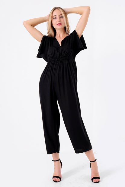 Siyah Kollari Yirtmaçli Tulum