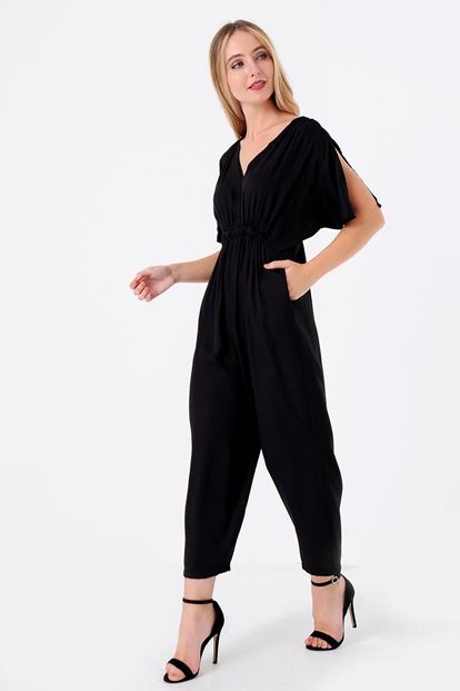 Siyah Kollari Yirtmaçli Tulum