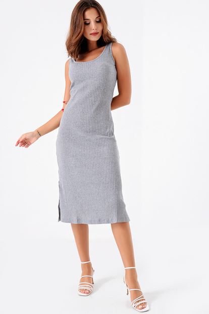 Gray Shoulder Camisole Dress