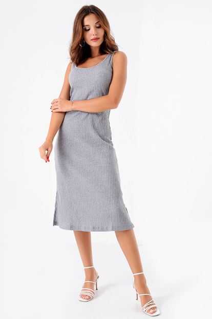 Gray Shoulder Camisole Dress