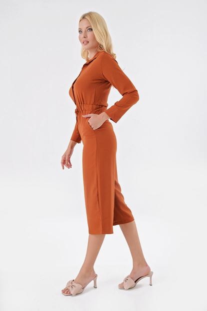 Kiremit Düğmeli Tulum