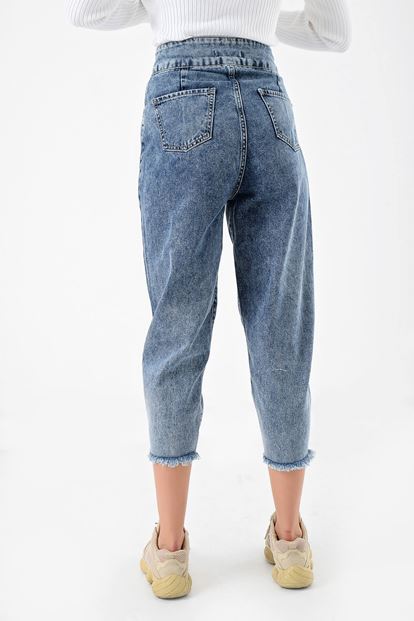 Mavi Kemerli Kot Pantolon