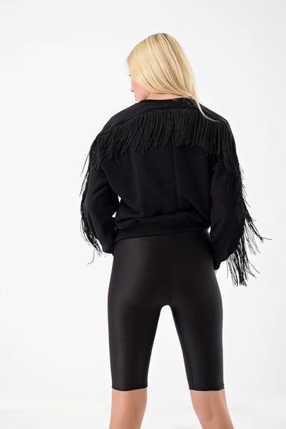 Black Fringed Sweater