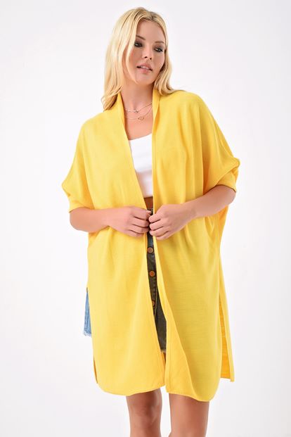 Sleeve Cardigan Yellow Capri