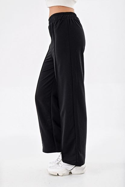 Siyah Ispanyol Paça Eşofman Alti