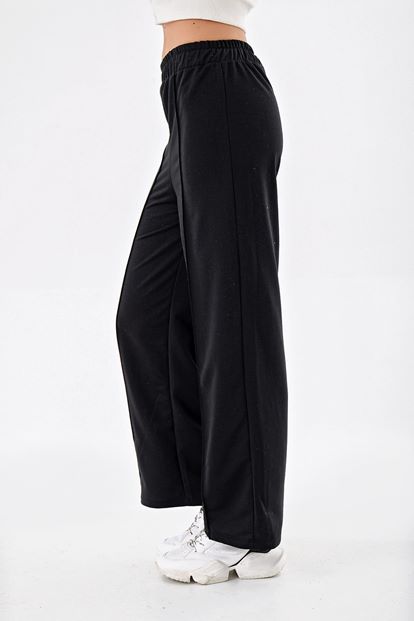 Siyah Ispanyol Paça Eşofman Alti