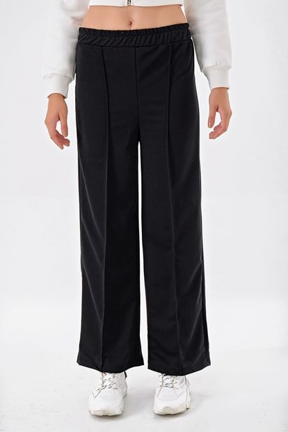 Siyah Ispanyol Paça Eşofman Alti