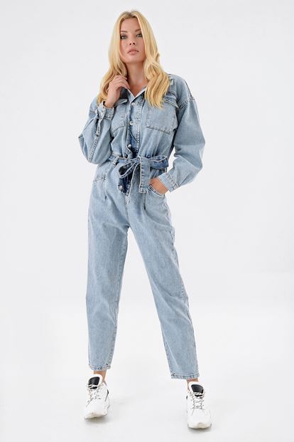 Blue jeans overalls