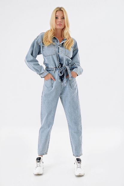 Blue jeans overalls