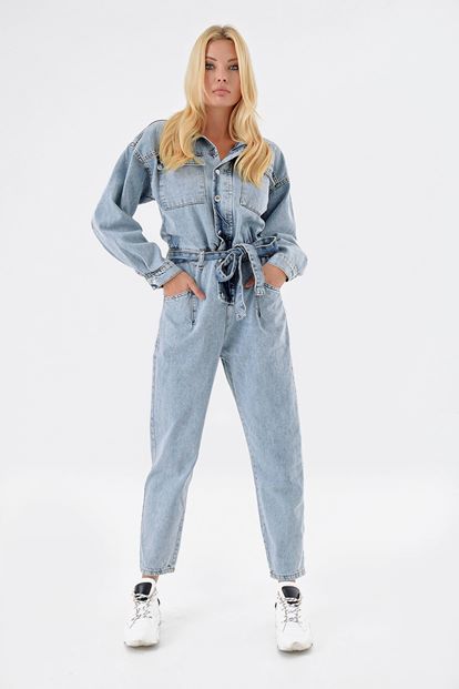 Blue jeans overalls
