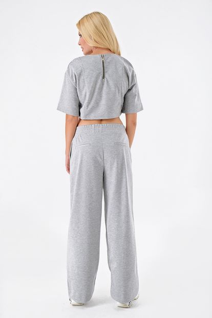 Gri Crop Eşofman Takımi