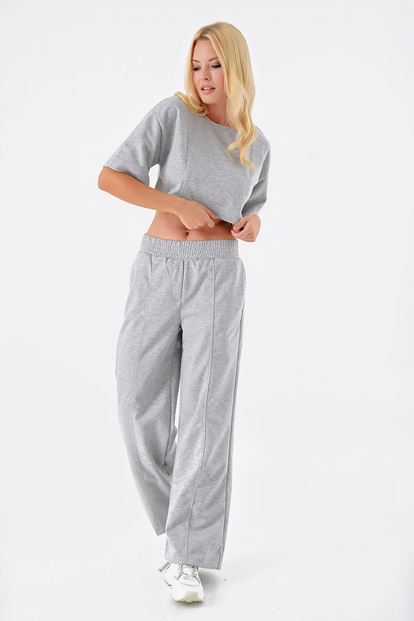 Gri Crop Eşofman Takımi