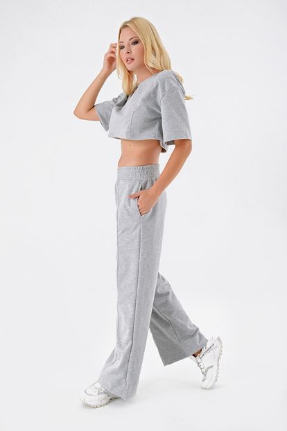 Gri Crop Eşofman Takımi