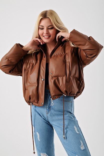 Kahverengi Suni Deri Sisme Mont