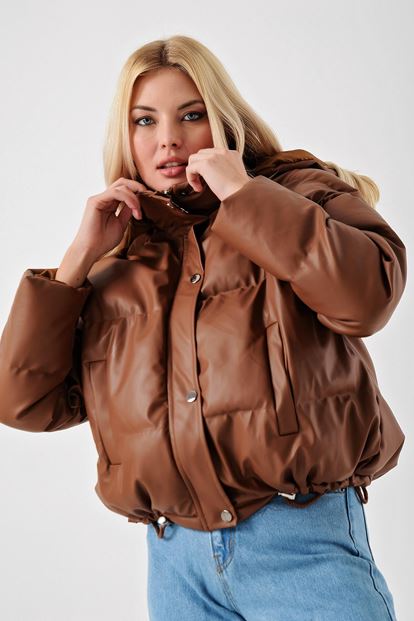 Kahverengi Suni Deri Sisme Mont