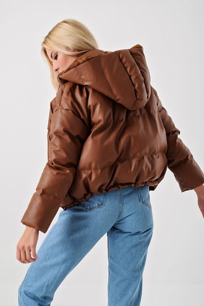 Kahverengi Suni Deri Sisme Mont