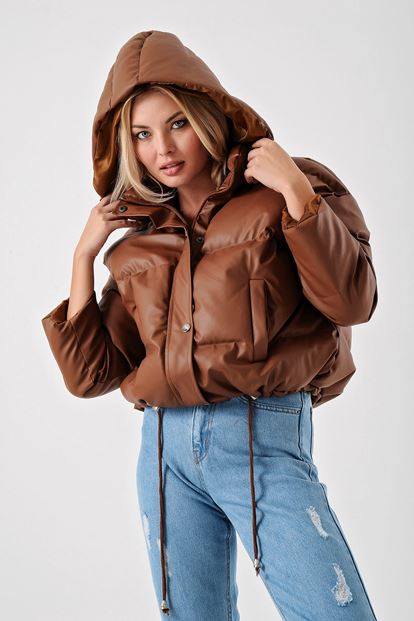 Kahverengi Suni Deri Sisme Mont