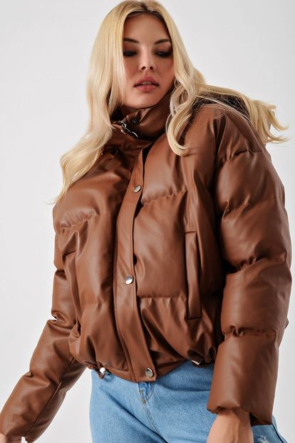 Kahverengi Suni Deri Sisme Mont