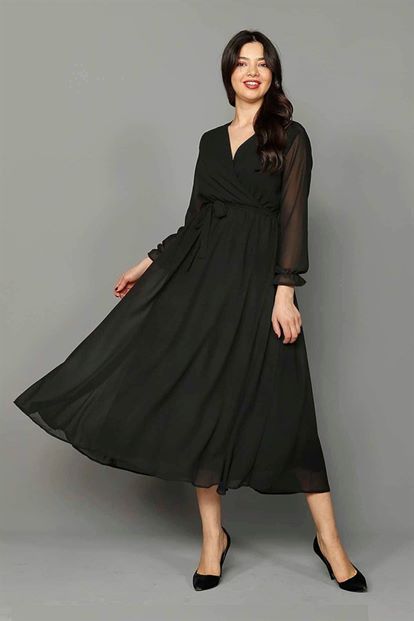 Siyah Şifon Elbise
