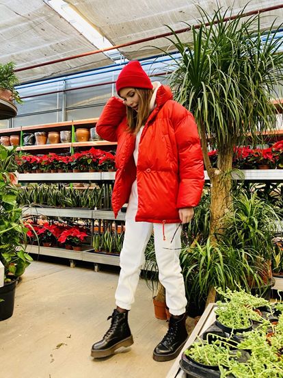 Kırmızı Sisme Mont